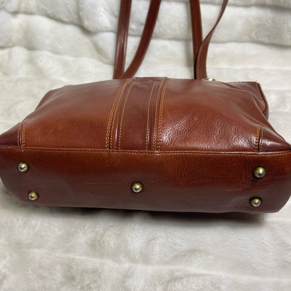 Marino Orlandi Vintage Leather brown Medium shoulder bag with gold tone accents - Picture 7 of 13